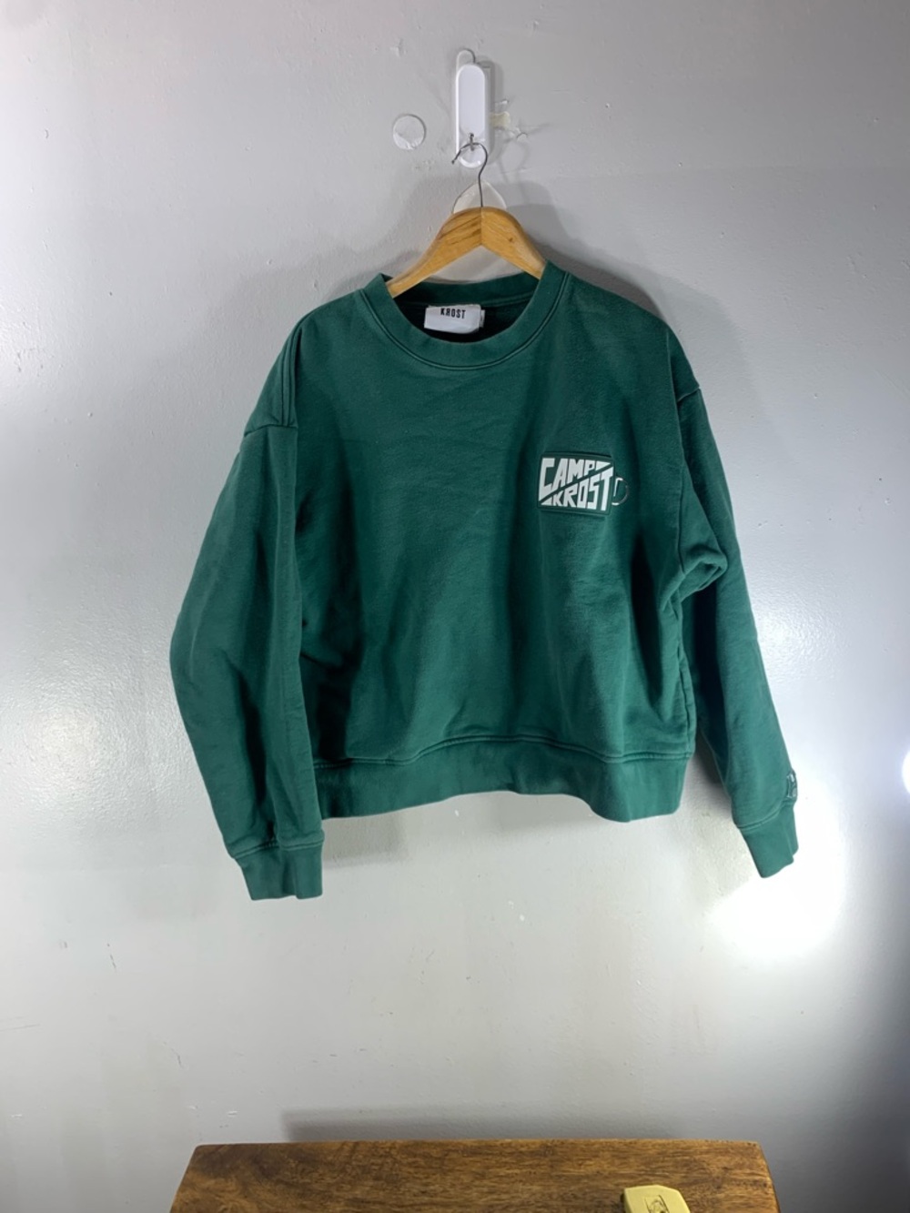 KAOS green cropped sweatshirt minimal streetwear made in USA